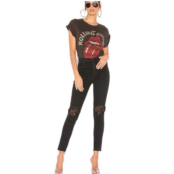 MOTHER Denim - Mother Denim Super Stunner Ankle Fray Baa Baa Black Sheep High Rise Jeans 27